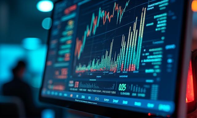 Real-time data visualization dashboard display